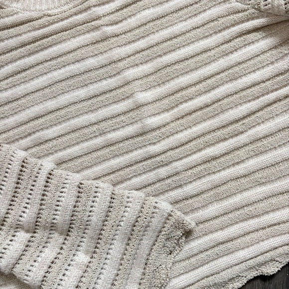 NWT Striped sweater scalloped hem bell sleeves - Picture 2 of 3